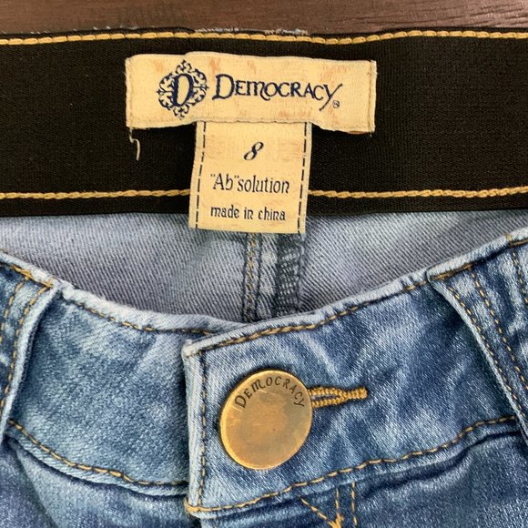Gently Worn Distressed Democracy "Ab" Solution Skinny Jeans - Picture 5 of 15